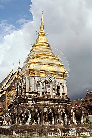 Golden Chedi Stock Photo