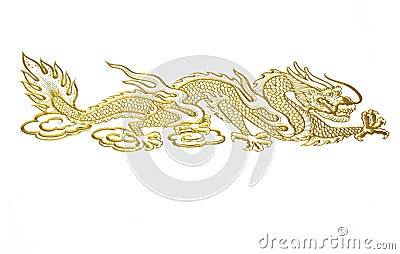 Golden Chinese dragon Stock Photo