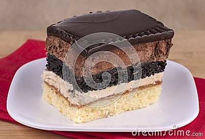 Golden chocolate cake Stock Photo