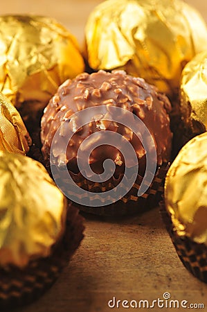 Golden Chocolate Stock Photo