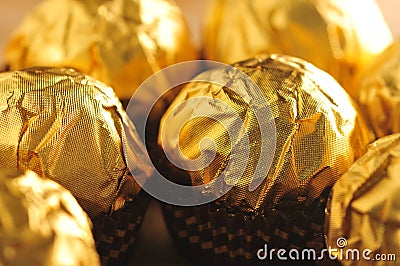 Golden Chocolate Stock Photo