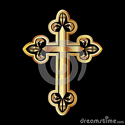 Golden and christianity cross Vector Illustration