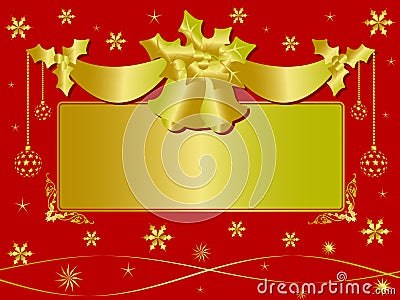 Golden Christmas Background Stock Photo