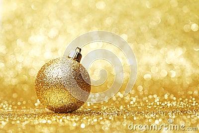 Golden christmas ball Stock Photo