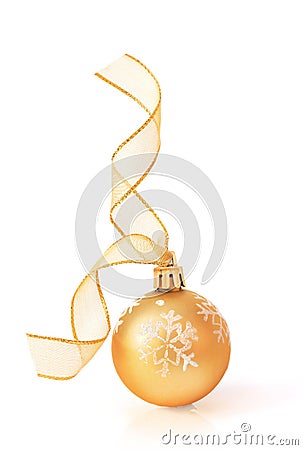 Golden Christmas Bauble Stock Photo