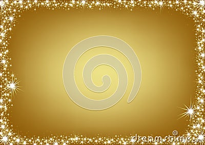 Golden Christmas Frame Vector Illustration