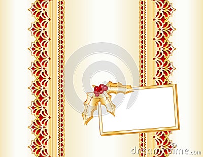 Golden Christmas Present Vector Illustration