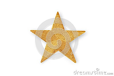 Golden Christmas star, Christmas ornament isolated on white Stock Photo