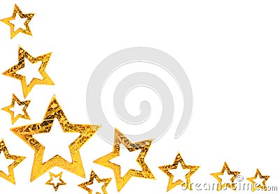 Golden Christmas stars Stock Photo