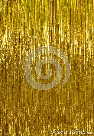 Golden Christmas tinsel background Stock Photo