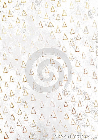Golden Christmas tree pattern empty rusty white paper backgroun Stock Photo
