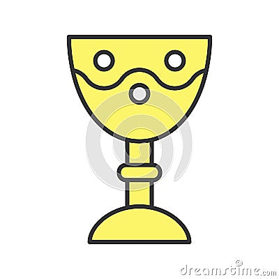 Golden church goblet color icon Vector Illustration