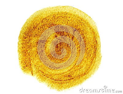 Golden circle drawn with paint Stock Photo