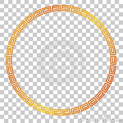 Golden Circle Frame for Certificate, Placard Go Xi Fat Cai, Imlek Moment or other China Related, at Transparent Effect Background Vector Illustration