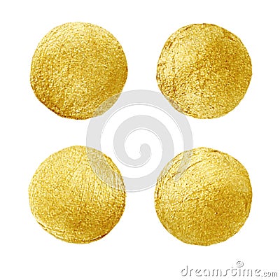 Golden circle stain. Abstract hand painted gold background. Vector Illustration