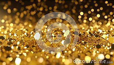 Golden circles illuminate dark backdrop for glamorous celebration decoration generated by AI Stock Photo