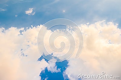 Golden cloud color with blue sky at twilight time Stock Photo