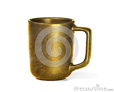 Golden coffee mug with espresso isolated Stock Photo