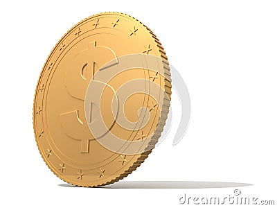 Golden coin Cartoon Illustration