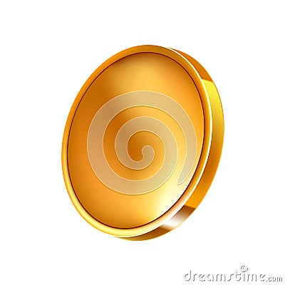 Golden Coin Blank Monetary Metal Money Cash Vector Stock Photo