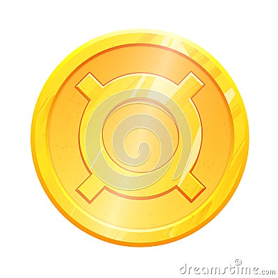 Golden coin generic currency icon symbol on white background. Finance investment concept. Exchange Money banking Vector Illustration