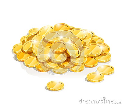 Golden coin heap Vector Illustration