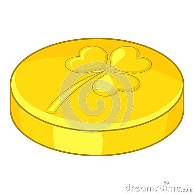 Golden coin icon, cartoon style Vector Illustration