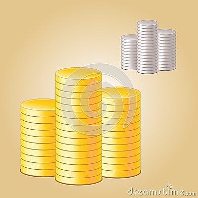 Golden Coins Stock Photo
