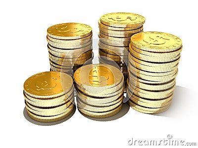 Golden coins Cartoon Illustration