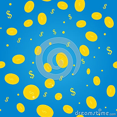 Golden coins. Background of money. Vector illustration Vector Illustration