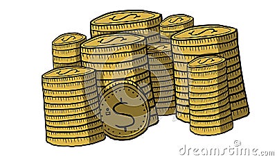 Coins illustration Cartoon Illustration