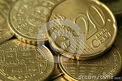 Golden Coins Texture Stock Photo