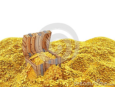 Golden coins treasure Stock Photo