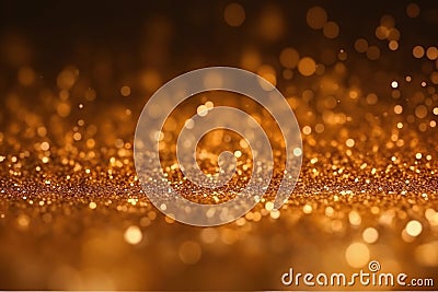 Golden color abstract glitter texture background for holidays with bokeh Stock Photo