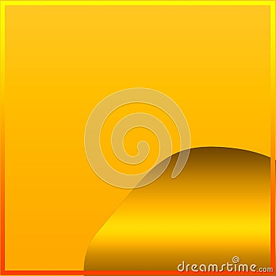 Golden Colour Shape With Gradient Frame On Yellow Empty Background-For Banner, Poster, Cards & Social Media Stock Photo