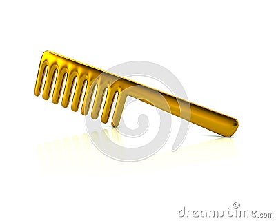 Golden comb icon Cartoon Illustration