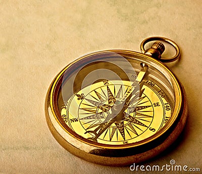 Golden compass Stock Photo