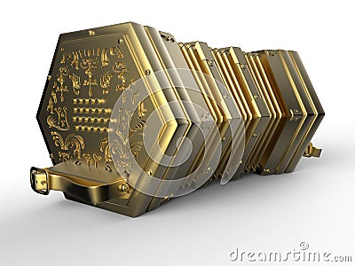 Golden concertina Cartoon Illustration