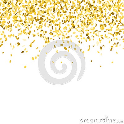 Golden confetti background. Vector Illustration