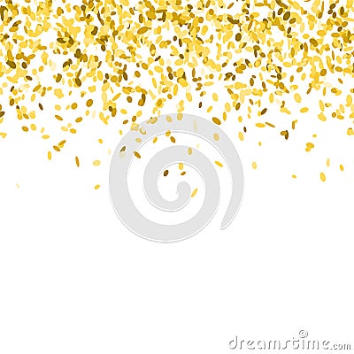 Golden confetti background. Vector Illustration