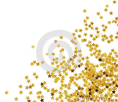 Golden confetti Stock Photo