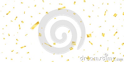 Golden confetti. Holiday confetti isolated on white background. Flying confetti Vector Illustration