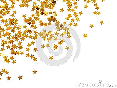 Golden confetti Stock Photo