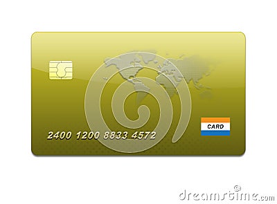 Golden credit card Stock Photo