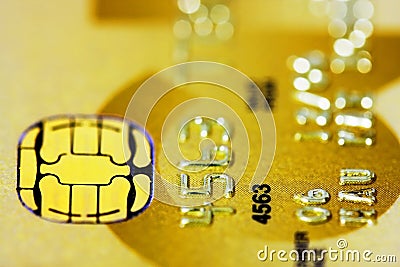 Golden Credit Card Stock Photo