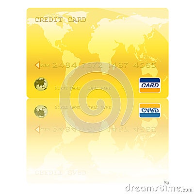 Golden Credit Card Digital Illustration Stock Photo