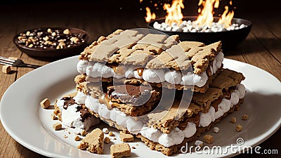 Golden Crisp A Mouthwatering Graham Cracker for National S mores Day.AI Generated Stock Photo