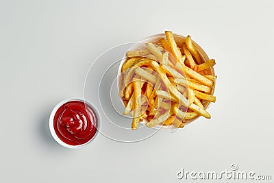 Golden Crispy Fries Delight Stock Photo