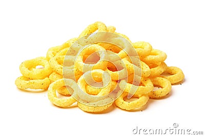 Golden crispy onion rings Stock Photo