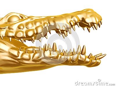 Golden crocodile Stock Photo